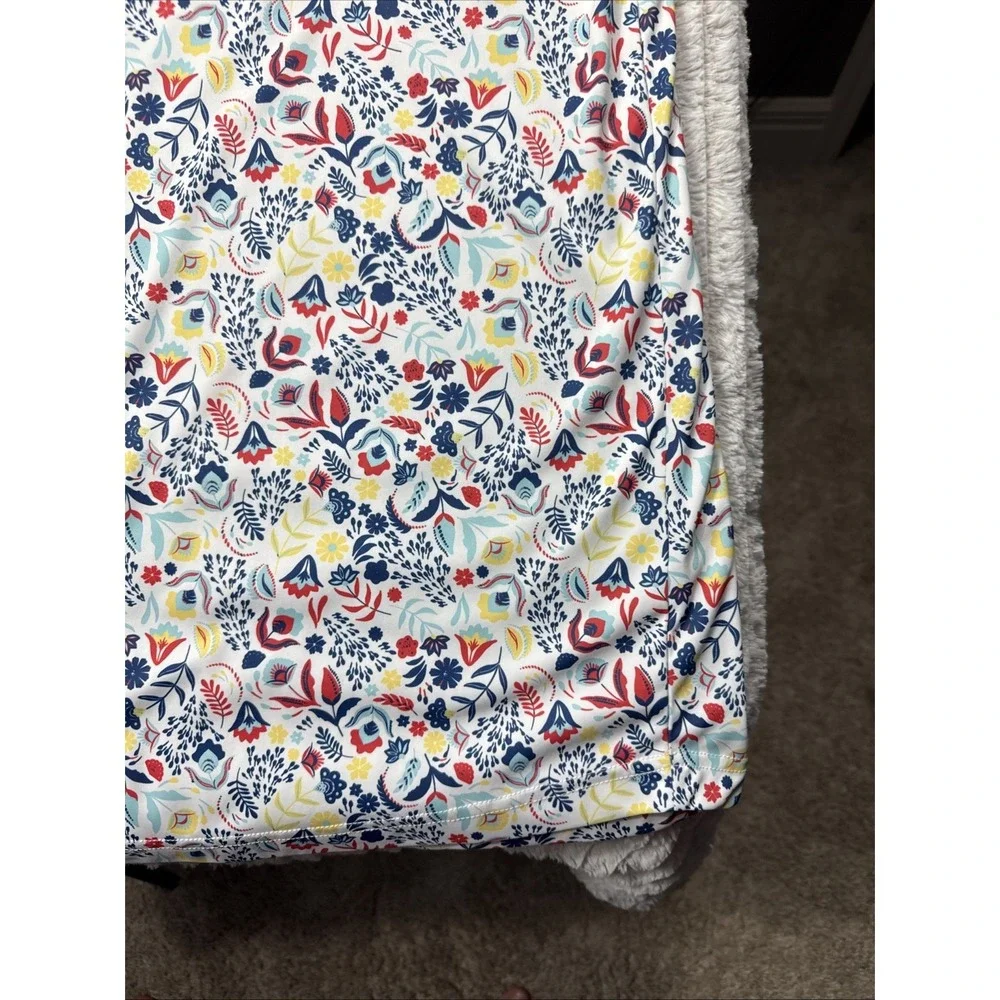 Swannies Men XL Floral Hawaiian AOP Golf Polo Stretch Covered Bridge Logo EUC - Picture 10 of 16